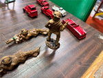 VTG Antique Lot of 4 Wooden Toy Soldiers WW1 Era Doughboy Officer Collectable