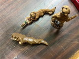 VTG Antique Lot of 4 Wooden Toy Soldiers WW1 Era Doughboy Officer Collectable