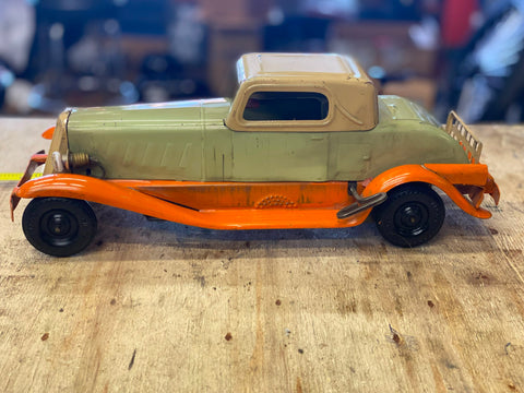 Antique Pierce arrow Girard Tin Toy Car Windup Vtg 13" Metal Auto Unrestored!!