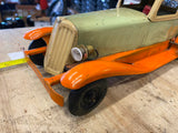 Antique Pierce arrow Girard Tin Toy Car Windup Vtg 13" Metal Auto Unrestored!!