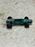 vtg 1969 Hot Wheels Redline Mattel Brabham Repco F1 green Hong Kong