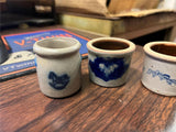 VTG Lot of 5 Blue Salt Glaze Pottery Home-made 2" cups