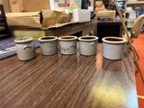 VTG Lot of 5 Blue Salt Glaze Pottery Home-made 2" cups