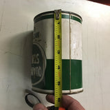 VTG Full Quaker State Motor Oil & Empty Wheel Bearing Lube Metal Tin Cans Lot