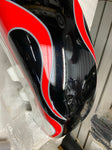 Front Fender Factory Custom Paint Black White Red Flames Harley FLH Bagger 2013<