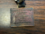 VTG Solid Brass Highway Equipment Company Brass Pocket Watch Fob Pittsburgh PA