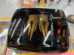 Factory Chopped Tour pak Black Licorice Harley Screamin Eagle Cvo Gold Flame OEM