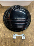 Gas tank Door Cap Harley Touring 2008^ Black Ribbed Push button lock FLH Glide