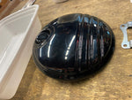 Gas tank Door Cap Harley Touring 2008^ Black Ribbed Push button lock FLH Glide
