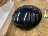 Gas tank Door Cap Harley Touring 2008^ Black Ribbed Push button lock FLH Glide