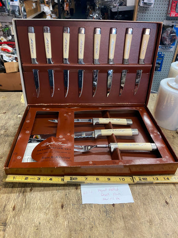 Vtg NIB Desert Flower Kitchen Knife set Steak Regent Sheffield England Mid Moder