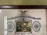 American Flag House and Betsy Ross Memorial Association Certificate 1912 FRAMED
