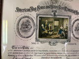 American Flag House and Betsy Ross Memorial Association Certificate 1912 FRAMED