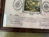 American Flag House and Betsy Ross Memorial Association Certificate 1912 FRAMED