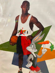 Vtg Space Jam Movie Advertising Poster Bugs Bunny Air Jordan Nike Shoes Store!