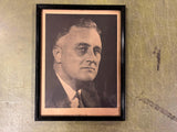 VTG antique 1930s Forward With Roosevelt FDR Campaign poster & framed picture