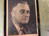 VTG antique 1930s Forward With Roosevelt FDR Campaign poster & framed picture