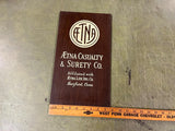 VTG Aetna Casualty & Surety Co. Hartford Conn. Wooden plaque Decorative Piece