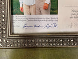 VTG Framed 14X17 Picture George & Laura Bush autographed Photograph 2003