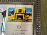 VTG Framed 14X17 Picture George & Laura Bush autographed Photograph 2003