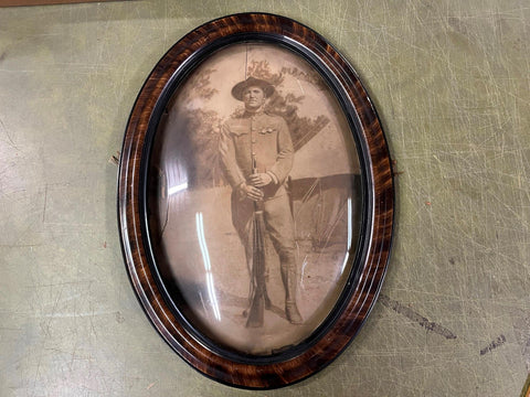 VTG Antique World War 1 U.S. Army Officer Drill Instructor Framed Picture 22X16