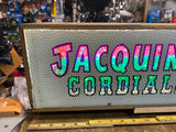 Jacquin's Cordials reverse painted glass light up Sign stained glass Liquor Vtg