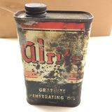 Alrite Graphite Penetrating Oil Gas can Vintage Truck auto 1950's Collectible