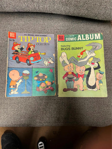 vtg Lot of 2 Dell Comics Bugs Bunny and Tip Top comics Peanuts