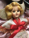 Vintage Doll of all lands Pink/white lace dress blonde box USA 1950s Antique