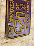 Vtg 1960 Louisiana LSU Centennial License Plate Football College Sports Hot Rod