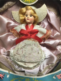 Vintage Doll of all lands Pink/white lace dress blonde box USA 1950s Antique