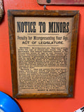 Antique 1800's Sign Pub Tavern Drinking Laws Rules Vtg Civil War Minors Hoyt Gov