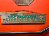 Antique Indian Motorcycle Racing Sign Hendee Vtg Power Plus Chief Scout 1920's