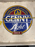 vtg Genny Light Beer 21" tin sign man cave bar Genesee valley