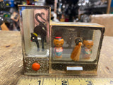 Japanese kokeshi Vtg Doll Handpainted Cat Halloween Display Case Handmade Toys