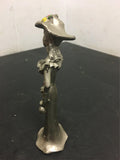 vintage Peltro Cesellato A Mano Pewter 6" tall Flower woman Italy unique Art!!!