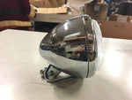 STRETCHED HEADLIGHT BOTTOM MOUNT HARLEY CUSTOM CHOPPER 5 3/4 HALOGEN CHROME