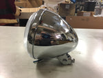 STRETCHED HEADLIGHT BOTTOM MOUNT HARLEY CUSTOM CHOPPER 5 3/4 HALOGEN CHROME