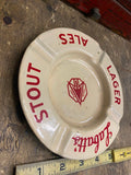 Vtg 1940's Porcelain Ashtray Labatts Beer Ale Advertising Sign Man Cave Lager