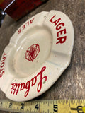 Vtg 1940's Porcelain Ashtray Labatts Beer Ale Advertising Sign Man Cave Lager