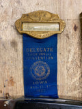 Vtg 1923 Iowa Election Candidate American Legion Mason City Ribbon Badge Antique