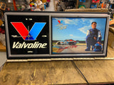 Working Valvoline Racing Nascar Clock Scott Rigg 27x12 Wall Man Cave Garage Sign