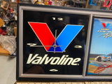 Working Valvoline Racing Nascar Clock Scott Rigg 27x12 Wall Man Cave Garage Sign