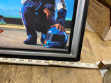 Working Valvoline Racing Nascar Clock Scott Rigg 27x12 Wall Man Cave Garage Sign