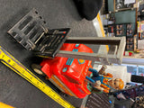 Vintage Tin Toy Modern Toys Japan Fork Truck lift Battery Litho Rare Spins Pivot