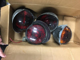 Vintage black metal electric lights red sealed beam railroad equipment train
