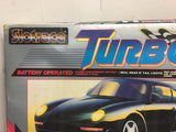 Vtg Magnetic slot car racing Battery operated turbo super car box multi tracks