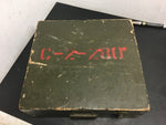 Vintage U.S. Navy BU Order 40MM Boresight Scope 1943 Wooden case 6 pce steel pce
