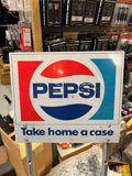 vtg Pepsi Cola Soda Tin Sign Collectible Display General Store Man Cave