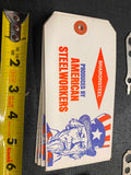 Vtg Sharon Steel Mill Labels Tags Made in USA Uncle Sam 1970's Collectible Ameri